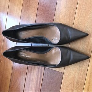 Nine West Brown Leather upper 1.5” pumps